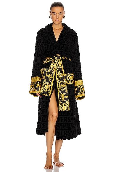 black and gold Versace robe